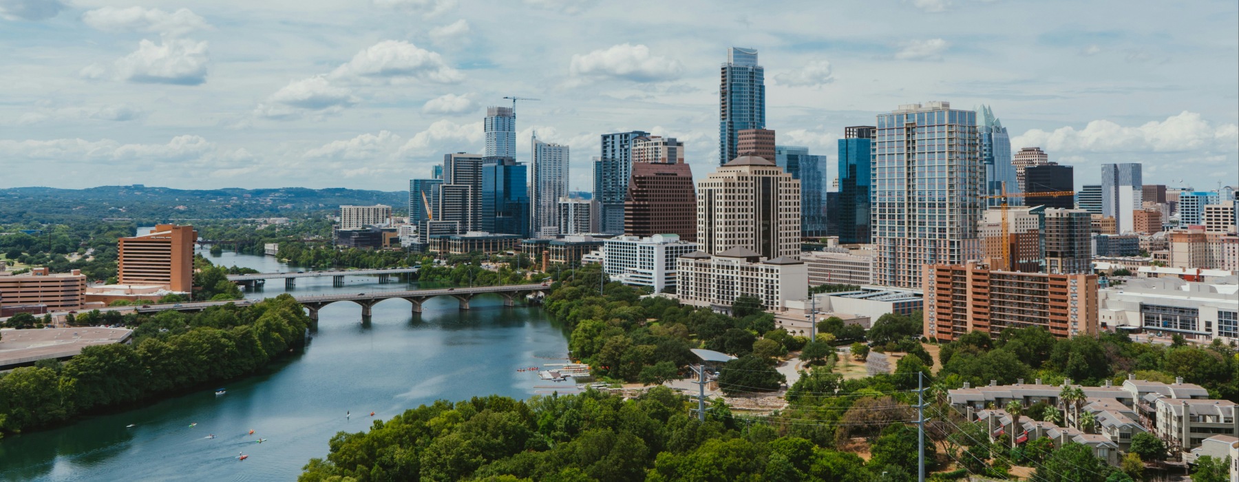 Downtown austin and river 